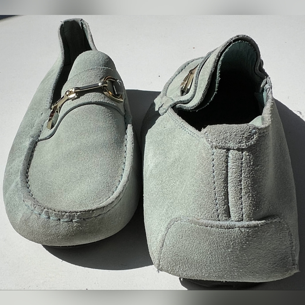 Mint Green Gucci Gold Accent Women's Loafers